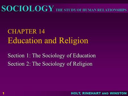 CHAPTER 14 Education and Religion