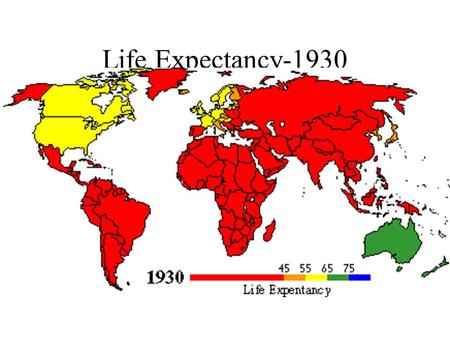 Life Expectancy-1930. Life Expectancy-1960 Life Expectancy-1990.