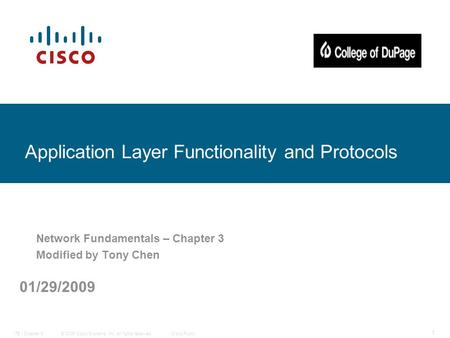 Application Layer Functionality and Protocols