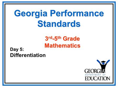 Georgia Performance Standards