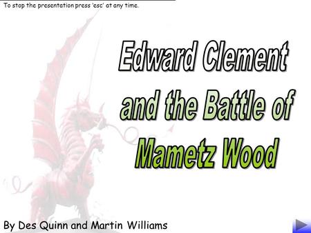 Edward Clement and the Battle of Mametz Wood