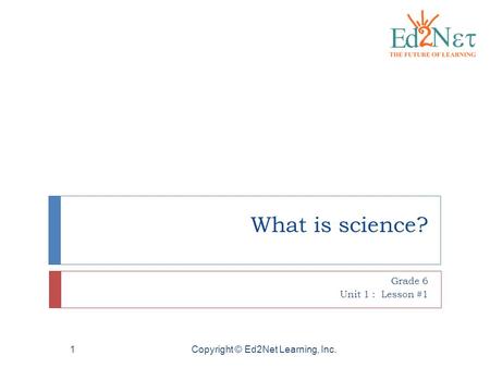 Newton's First Law of Motion Grade 6 Unit 1 : Lesson #1