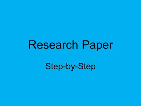 Research Paper Step-by-Step. Formatting First, paginate. Here’s how: 1. Open a new document in Word and, first, set the font to Times New Roman 12 pt.