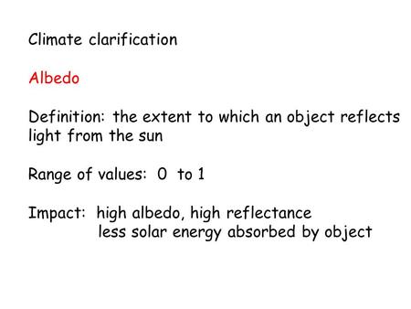 Climate clarification