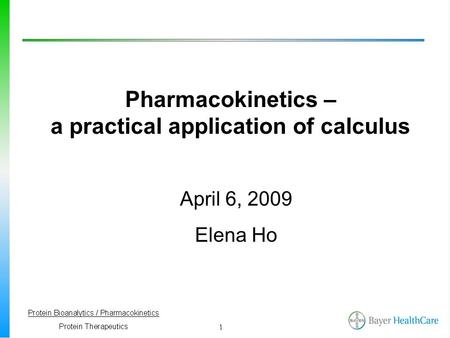 Pharmacokinetics – a practical application of calculus