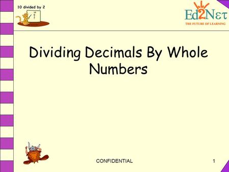 Dividing Decimals By Whole Numbers