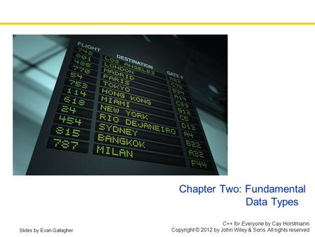 Chapter Two: Fundamental Data Types