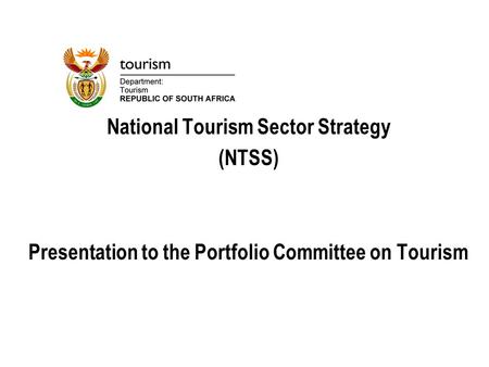 National Tourism Sector Strategy (NTSS)