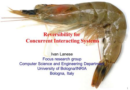 1 Reversibility for Concurrent Interacting Systems Ivan Lanese Focus research group Computer Science and Engineering Department University of Bologna/INRIA.