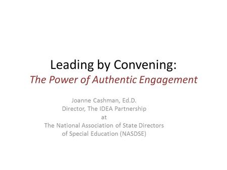 Leading by Convening: The Power of Authentic Engagement