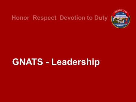 Honor Respect Devotion to Duty GNATS - Leadership.