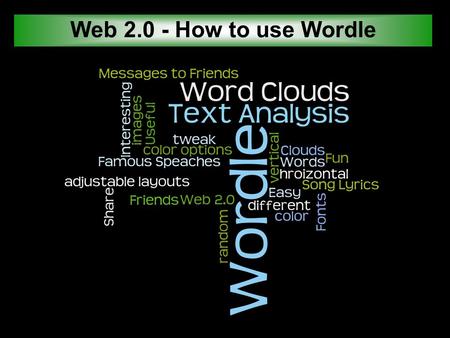 Web 2.0 - How to use Wordle. What is Wordle ? Wordle is a program used for creating “word clouds” out of any text we choose. Wordle extracts common words.