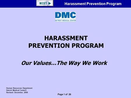 HARASSMENT PREVENTION PROGRAM