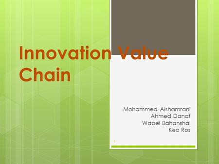 Innovation Value Chain