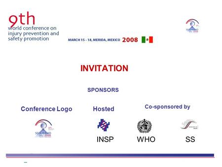 INVITATION SPONSORS Co-sponsored by Hosted Conference Logo INSPWHOSS.