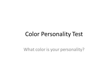 Color Personality Test