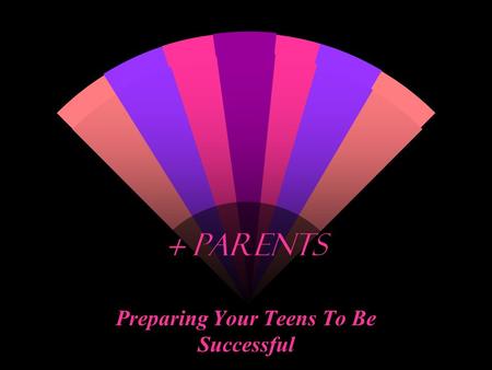 + PARENTS Preparing Your Teens To Be Successful THINK ABOUT THIS... w Only 25% of all Americans hold a Bachelor’s degree w 25% of recent college graduates.