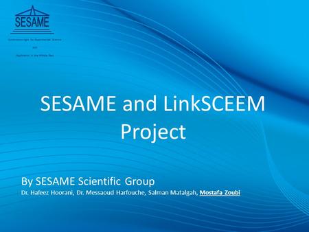 SESAME and LinkSCEEM Project