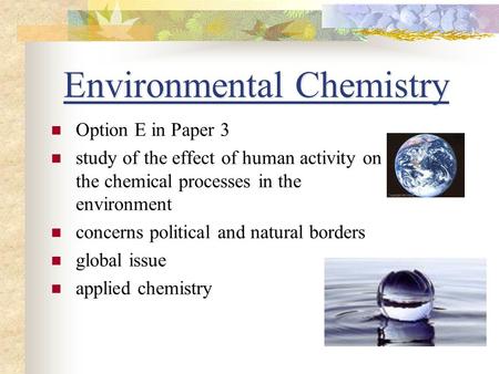 Environmental Chemistry