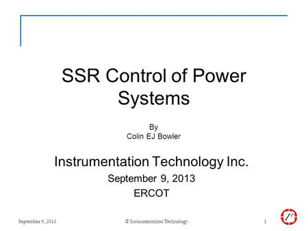 SSR Control of Power Systems