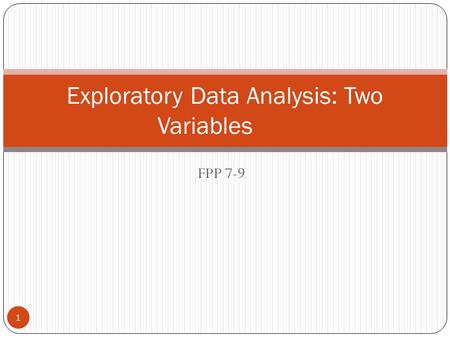 Exploratory Data Analysis: Two Variables