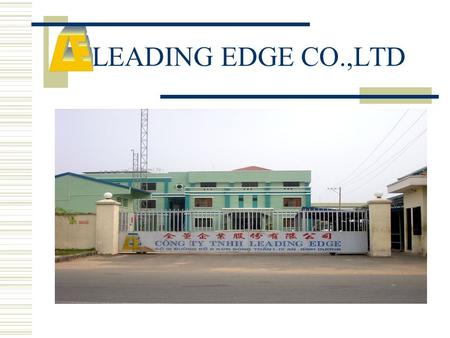 LEADING EDGE CO.,LTD. Brief introduction  Company Profile  Workshops  Vision.