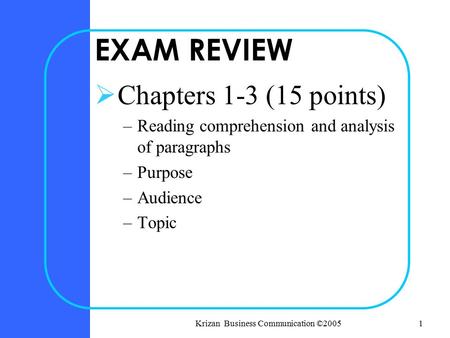 Krizan Business Communication ©2005