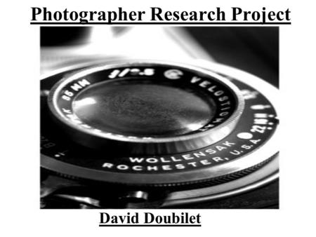 Photographer Research Project