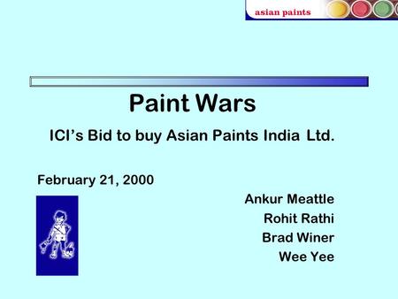 Paint Wars ICI’s Bid to buy Asian Paints India Ltd.