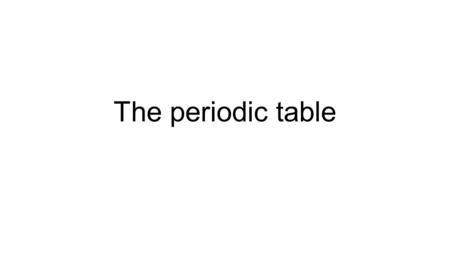 The periodic table.