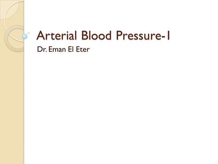 Arterial Blood Pressure-1