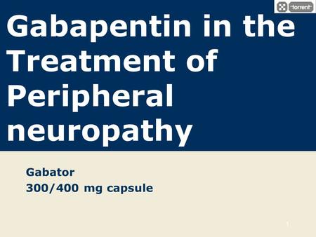 Gabapentin in the Treatment of Peripheral neuropathy