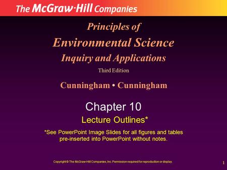 Environmental Science Inquiry and Applications Cunningham • Cunningham