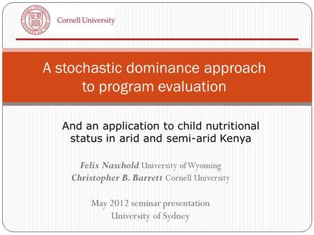 A stochastic dominance approach to program evaluation