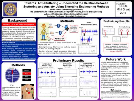 Www.postersession.com Methods Towards Anti-Stuttering – Understand the Relation between Stuttering and Anxiety Using Emerging Engineering Methods Sarah.