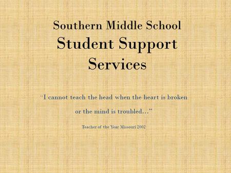 Southern Middle School Student Support Services