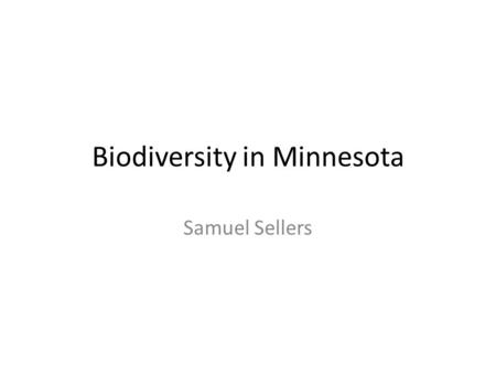 Biodiversity in Minnesota