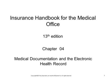 Insurance Handbook for the Medical Office