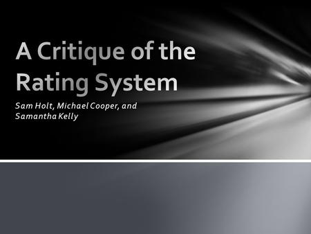 Sam Holt, Michael Cooper, and Samantha Kelly. As a new media in the 1980s, video games and the industry that developed them were subject to intense scrutiny.