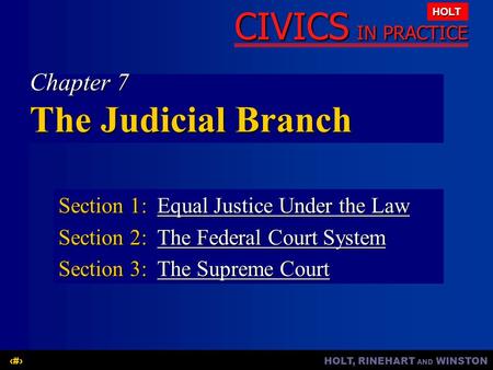 Chapter 7 The Judicial Branch