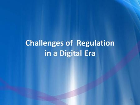 Challenges of Regulation in a Digital Era 1. A pplicab le Acts 1.Cable / BroadcastingCable Television Networks Regulations Act 1995. 2.Cable / BroadcastingBrought.