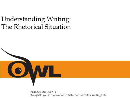 Understanding Writing: The Rhetorical Situation