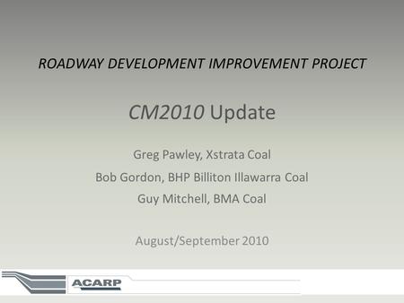 ROADWAY DEVELOPMENT IMPROVEMENT PROJECT