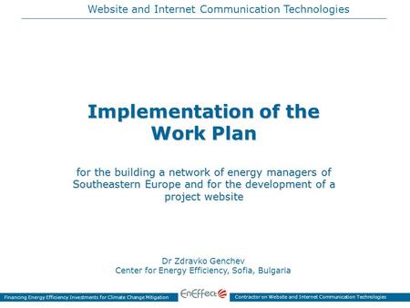 Contractor on Website and Internet Communication Technologies Financing Energy Efficiency Investments for Climate Change Mitigation Website and Internet.