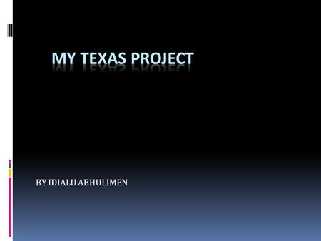 MY TEXAS Project BY IDIALU ABHULIMEN.