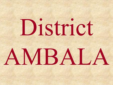 District AMBALA. Brief of Land Records Cadastral Maps & Preservation of old Records.