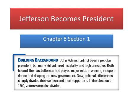 Jefferson Becomes President