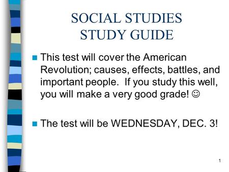 SOCIAL STUDIES STUDY GUIDE