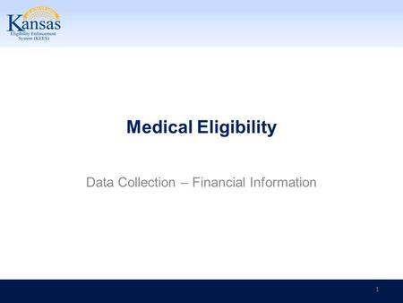 Medical Eligibility Data Collection – Financial Information 1.