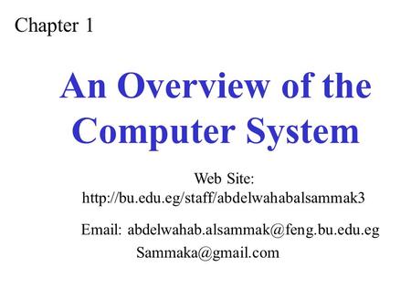 An Overview of the Computer System